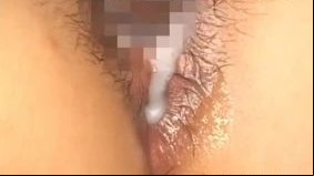 Hairy asian hottie fucked hard in both pussy and ass